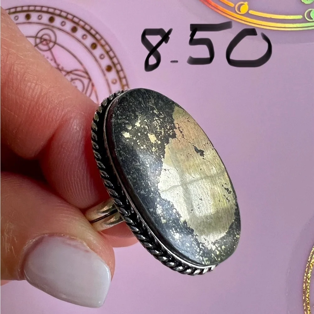925 You Choose! Abundance Pyrite Ring 6, 6.5, 8.25, 8.5
